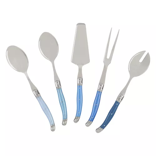 French Home Shades of Blue Laguiole Hostess Servers, Set of 5