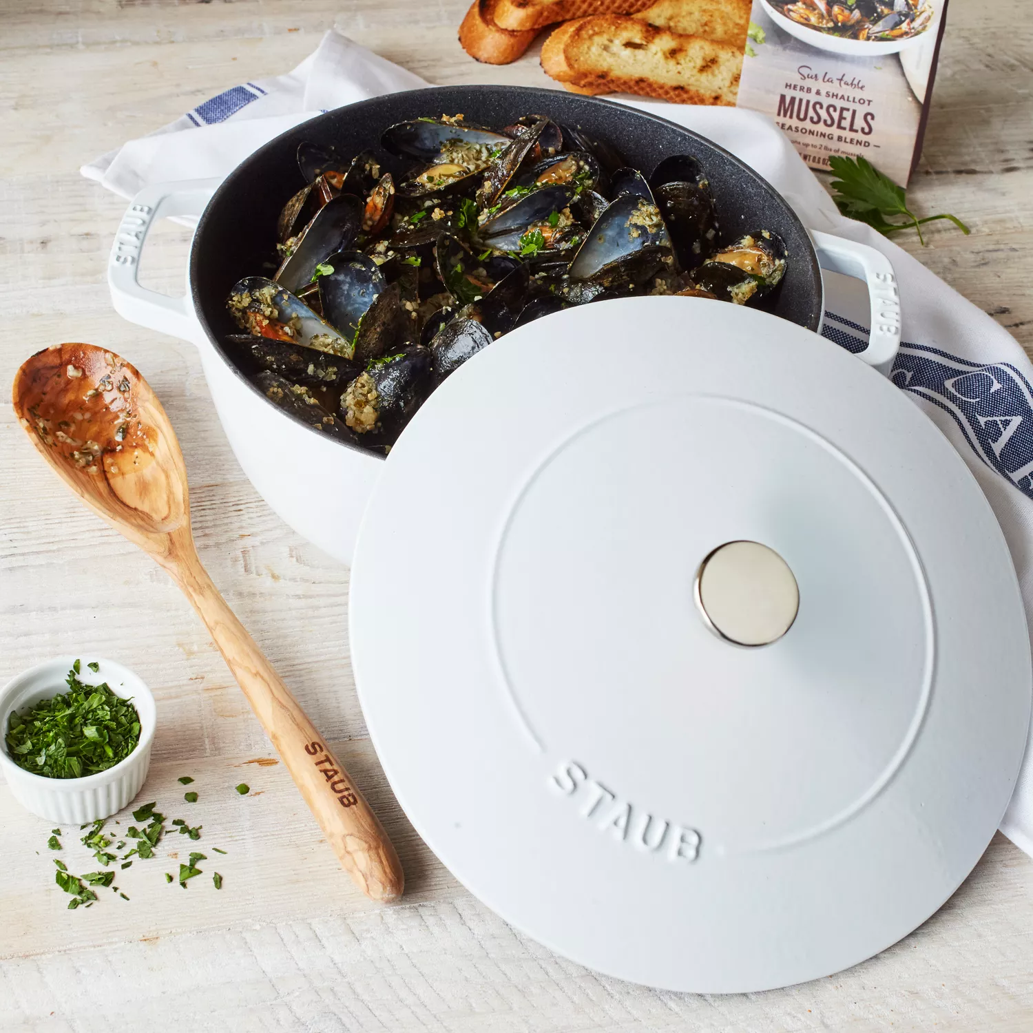 Staub Enameled Cast Iron 3.75 Qt Essential French Oven in White