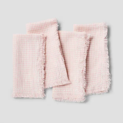 Sur La Table Gingham Linen Napkins, Set of 4