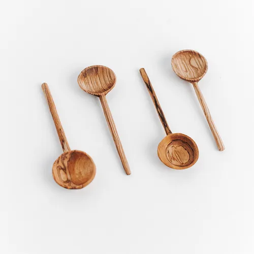Powered by People Olivewood Coffee Spoons, Set of 4