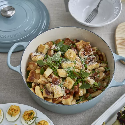Potato Gnocchi with Peas and Pecorino