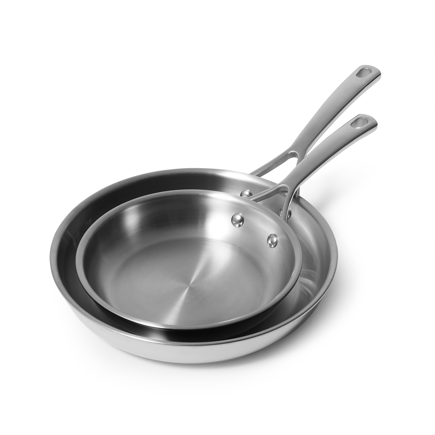 Sur La Table Classic 5-Ply Stainless Steel 2-Piece Skillet Set, 8&#34; & 10&#34;