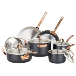 Viking Tri-Ply Black and Copper 11-Piece Cookware Set