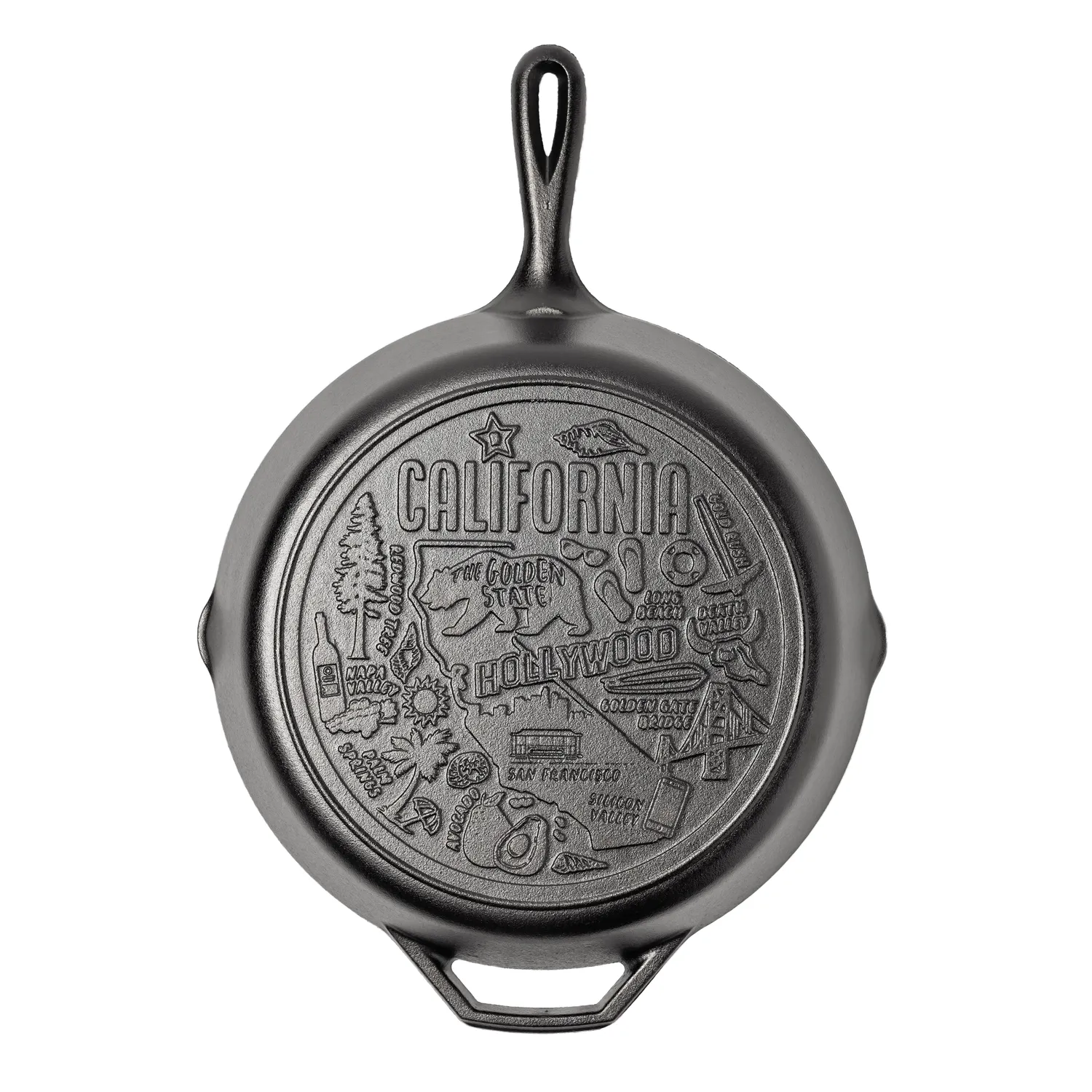 Lodge American Road Trip Cast Iron Skillet, California, 12”