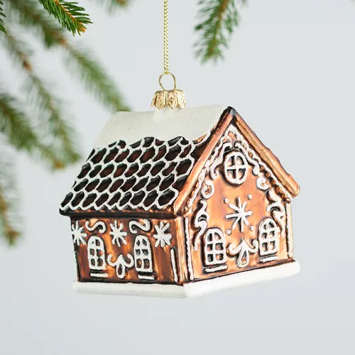 Sur La Table Gingerbread House Glass Ornament