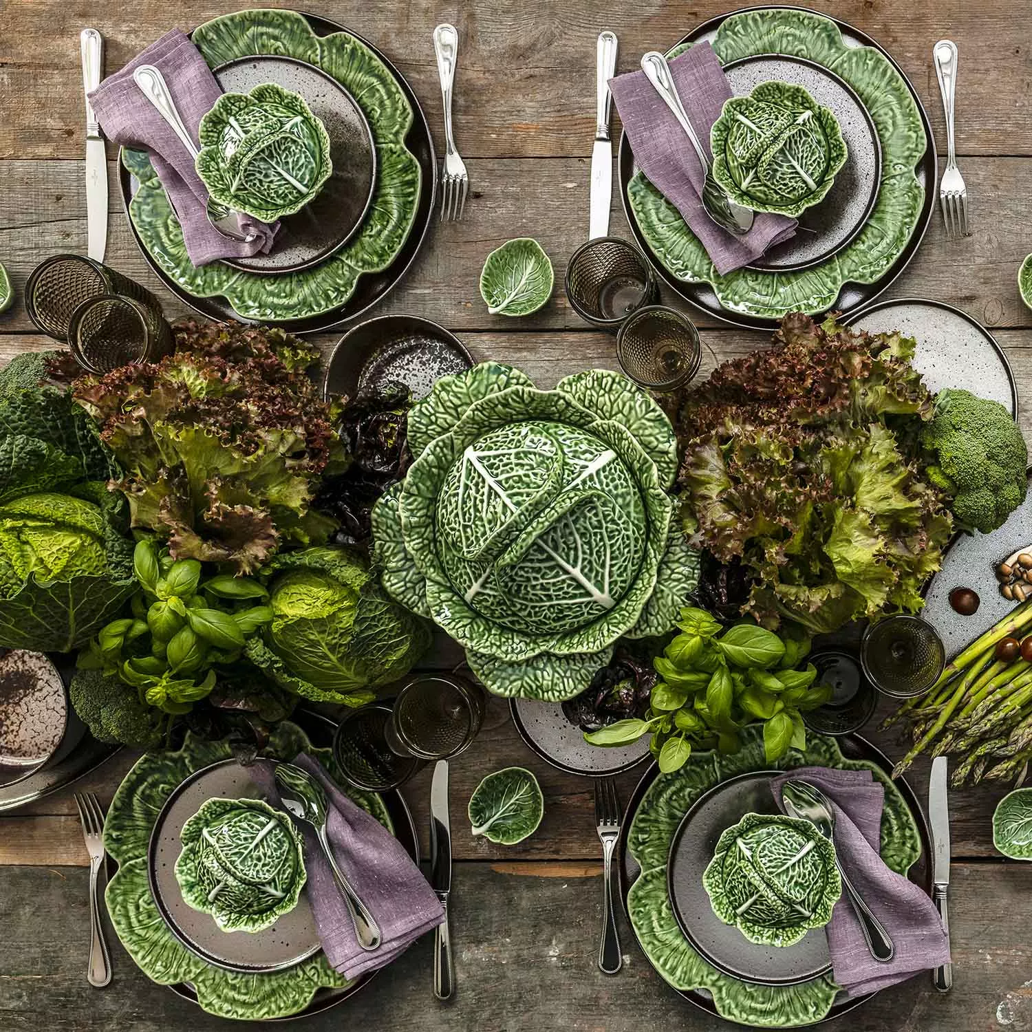 Bordallo Pinheiro Cabbage Green Dinner Plate