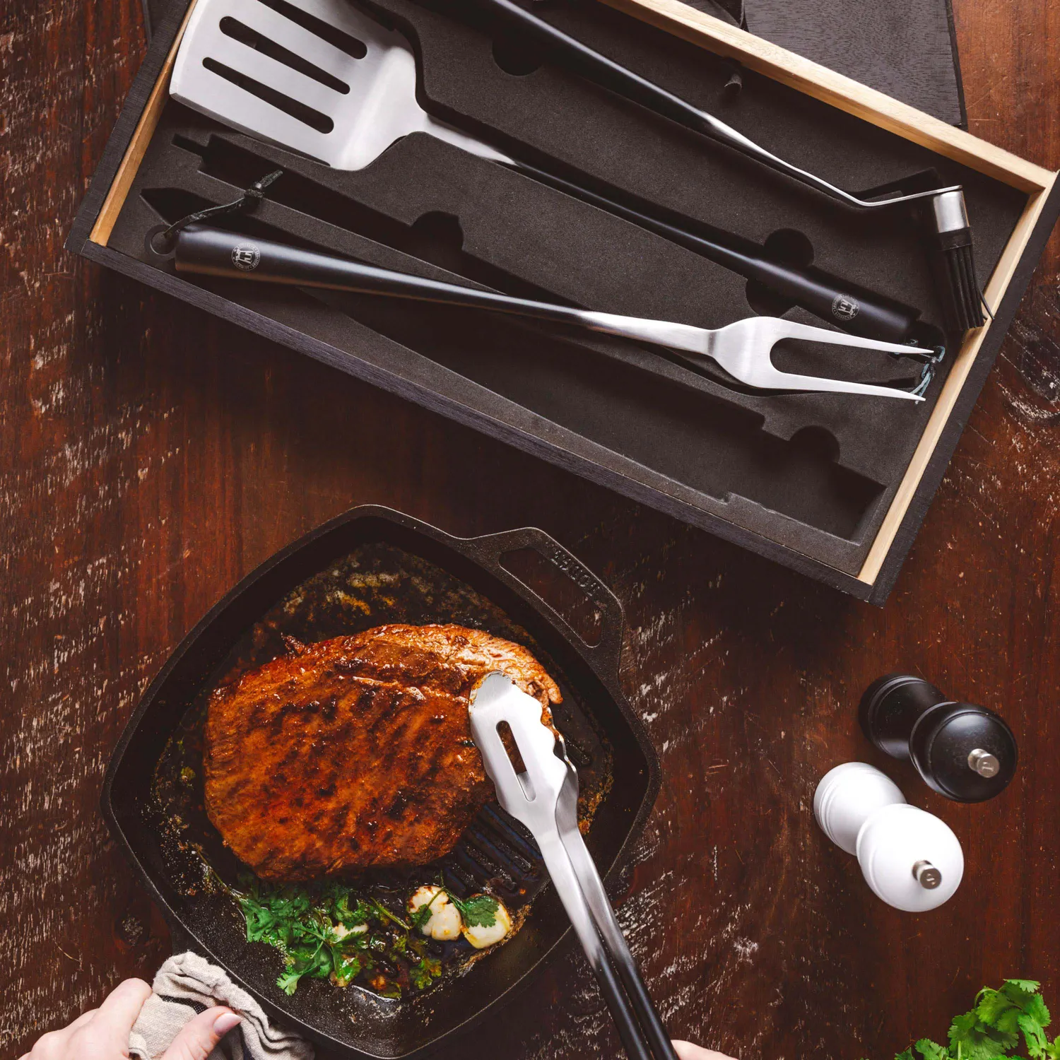 Schmidt Brothers Carbon 4-Piece Grilling Tool Set