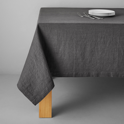 Sur La Table Charcoal Linen Tablecloth Very nice quality linen and a beautiful shade of charcoal