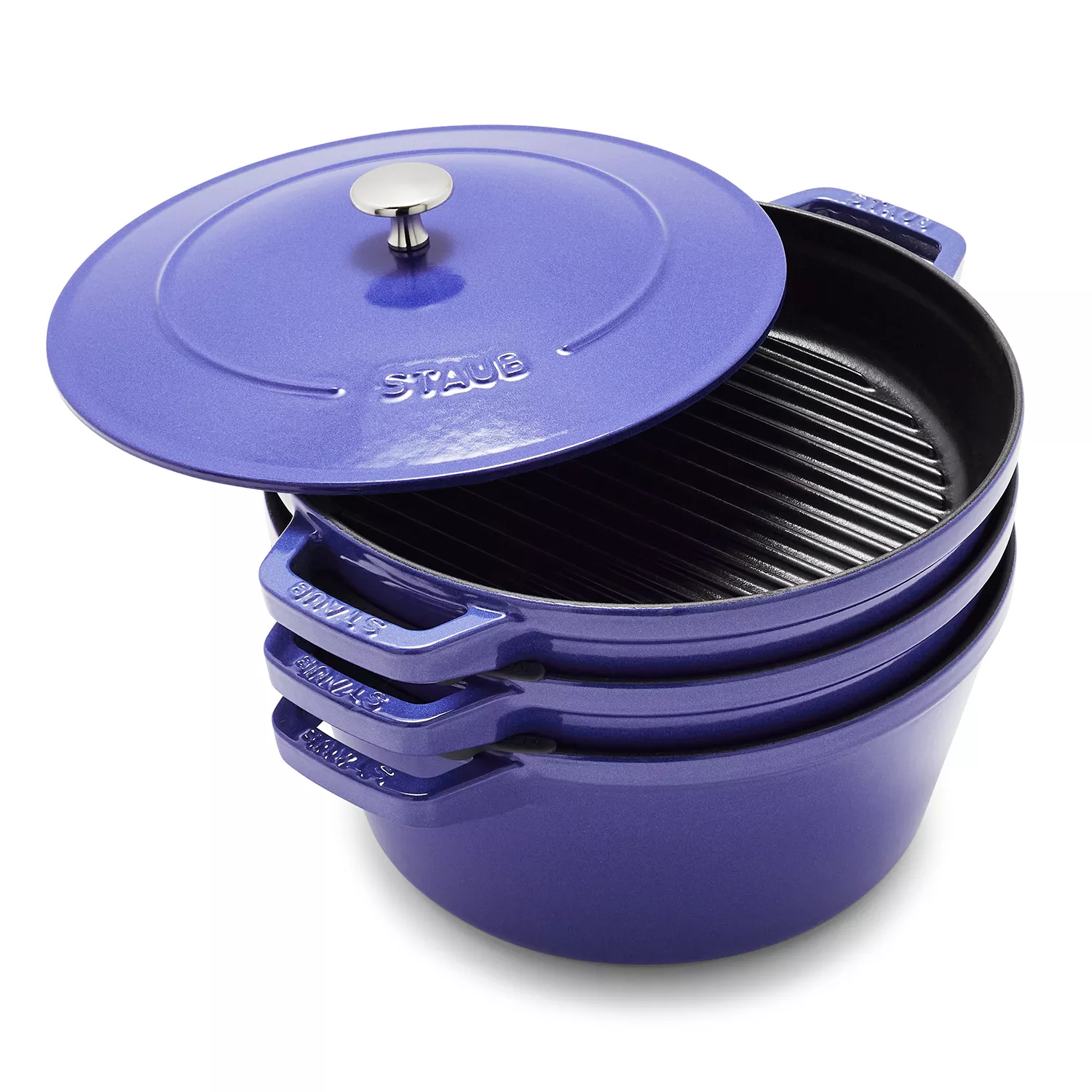 Staub  Stackable 4-in-1 Cast Iron Cookware Set — Athens Cooks
