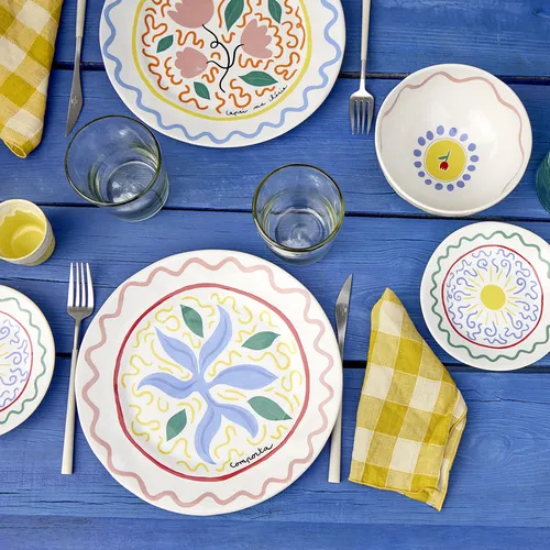 Costa Nova Summer Bliss Seaweed Dinner Plates, Set of 6