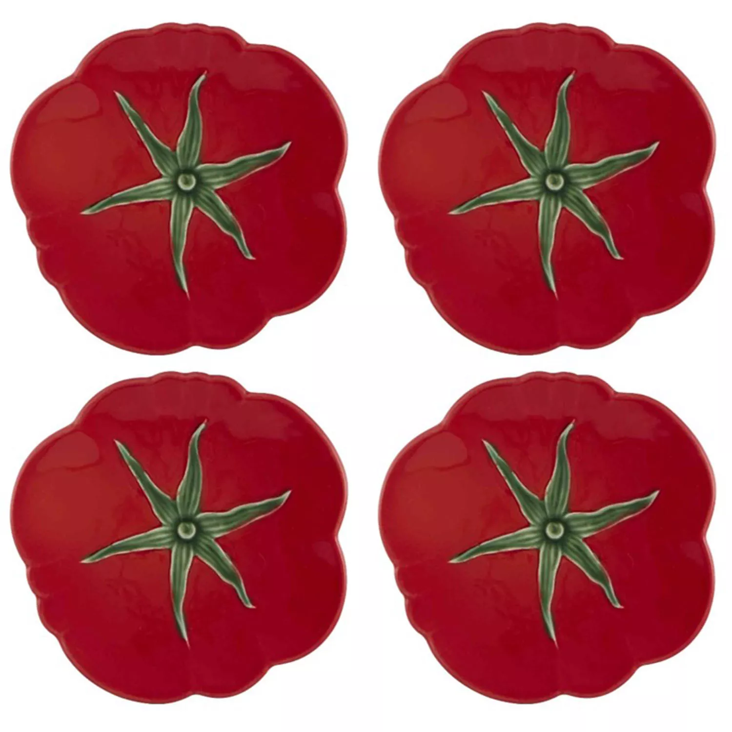 Bordallo Pinheiro Tomato Bread & Butter Plates, Set of 4