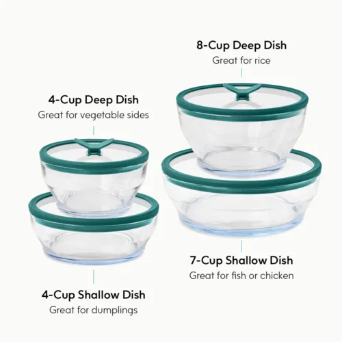 Anyday Microwave 8-Piece Round Glass Dish Set