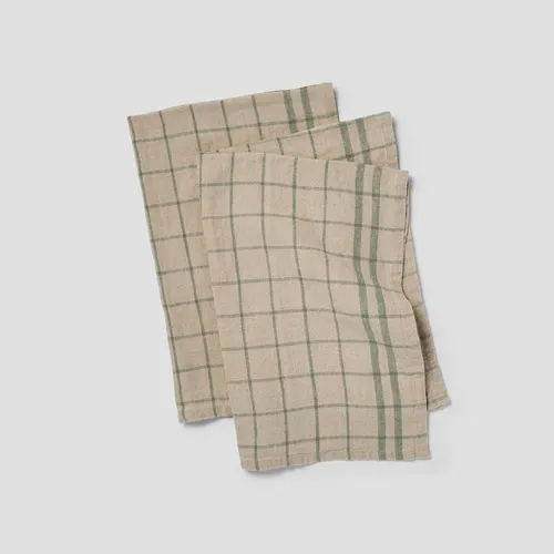 Sur La Table Windowpane Linen Stripe Towels, Set of 2
