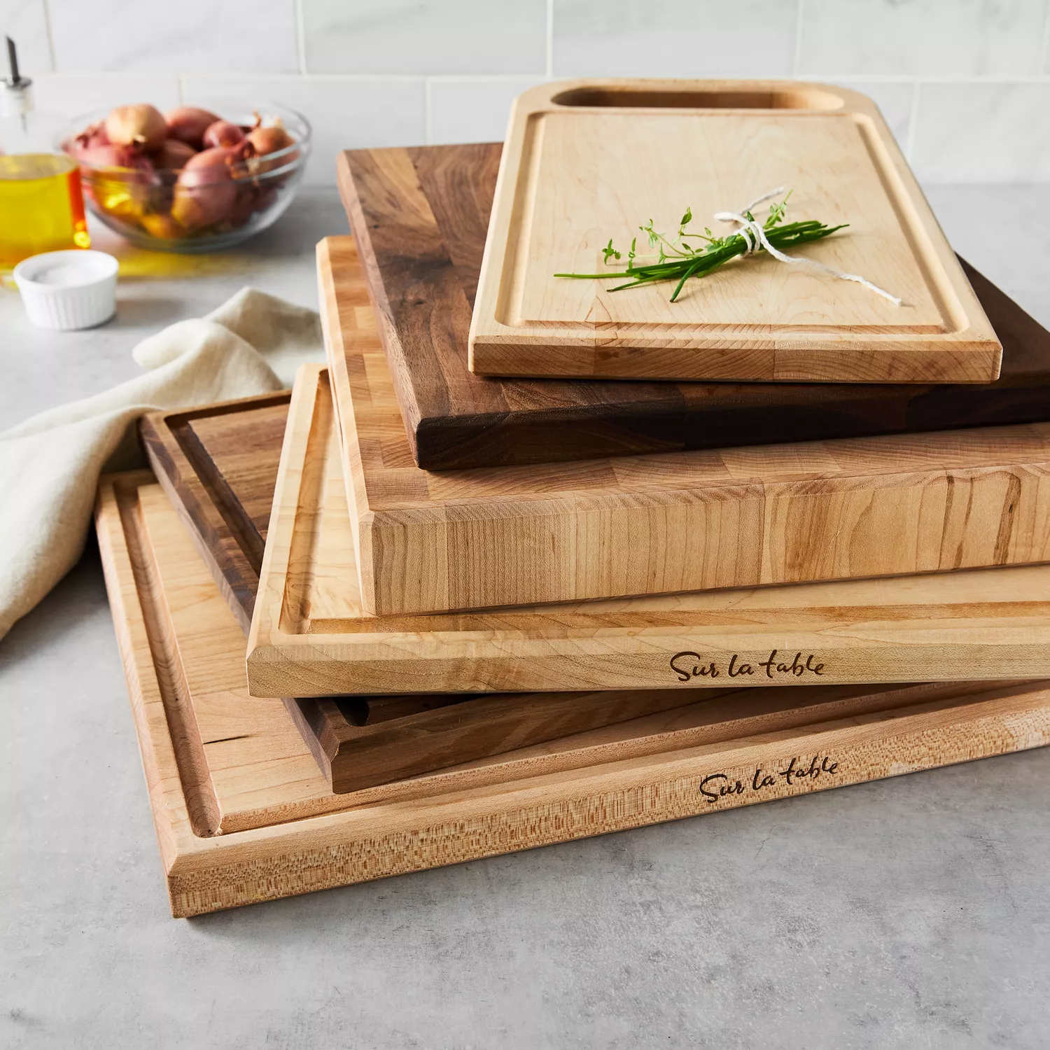 End Grain Chopping Bowl with Knife from the Vermont Bowl Company