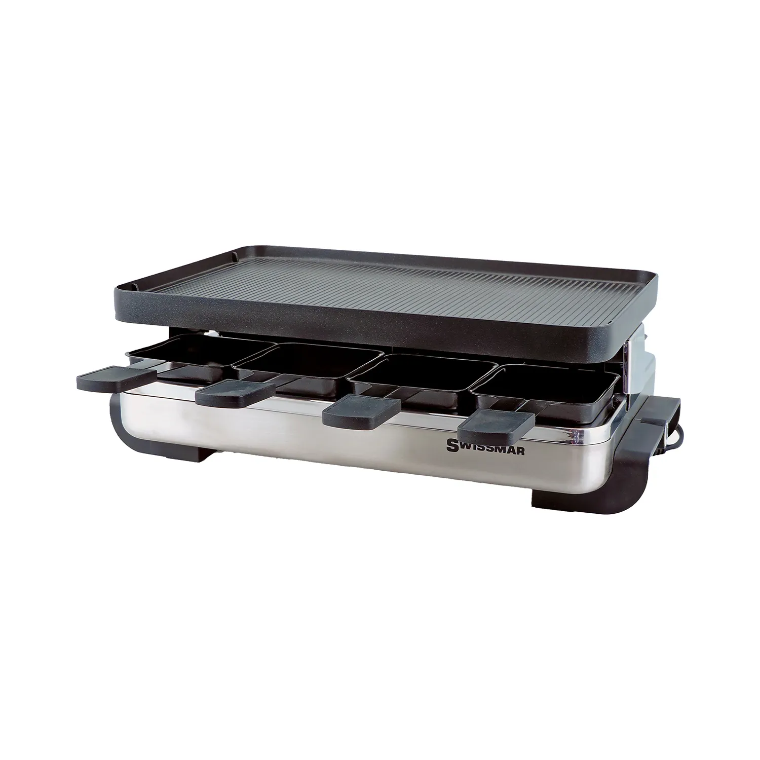 Swissmar Stelvio Raclette Party Grill with Reversible Cast Aluminum Grill Plate