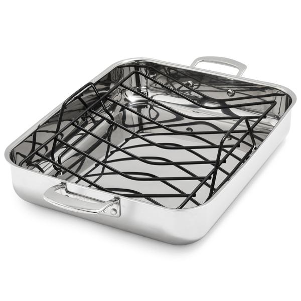 Sur La Table Tri-Ply Stainless Steel Roasting Pan, 16" x 12"