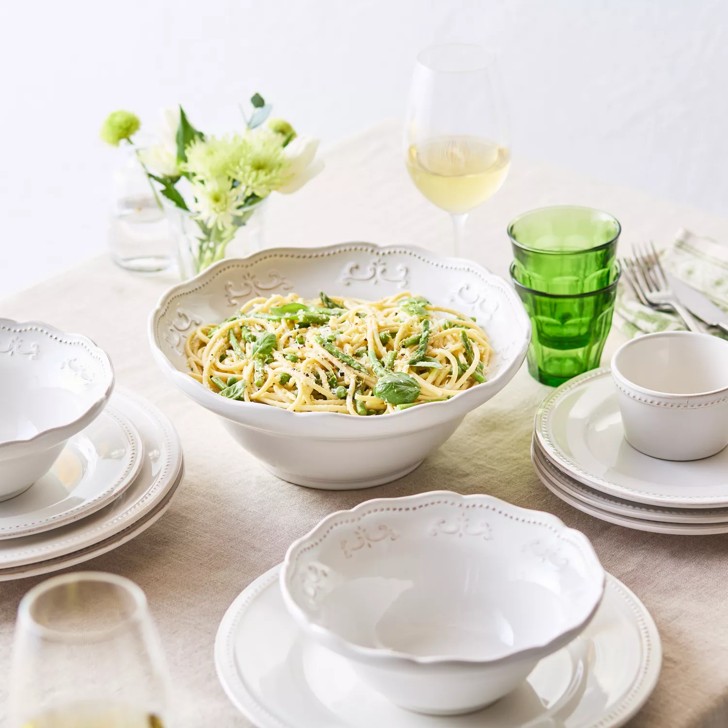 Sur La Table Pearl Scalloped Serving Bowl