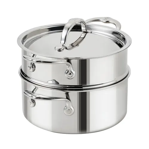 Hestan ProBond Luxe Stainless Steel Soup Pot with Steamer Insert, 3 qt.