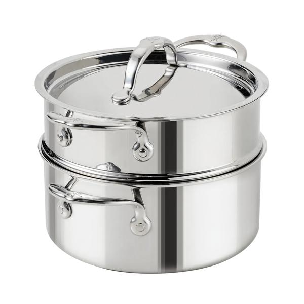 Hestan ProBond Luxe Stainless Steel Soup Pot with Steamer Insert, 3 qt.