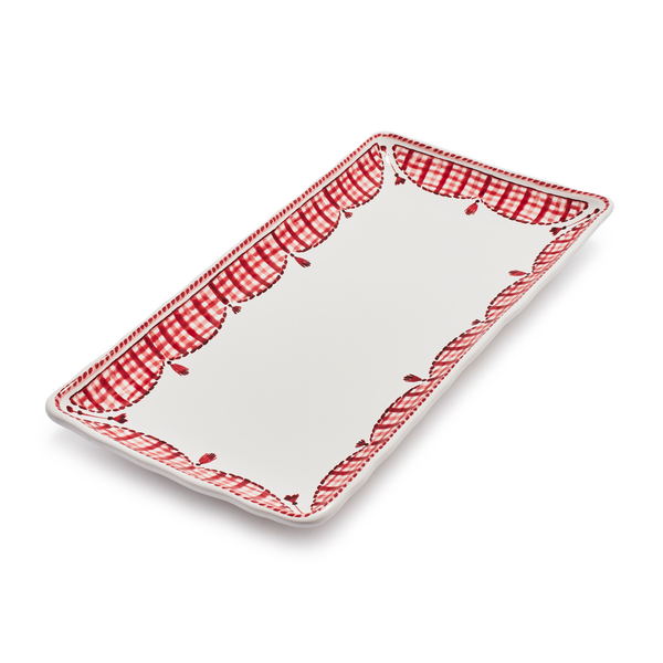Red Gingham Rectangle Platter