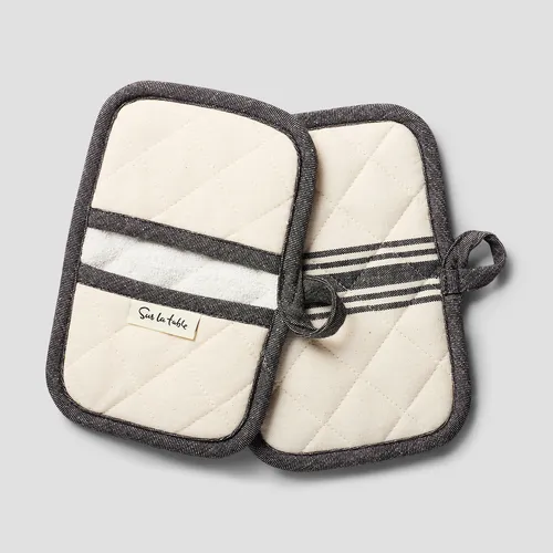 Sur la table Stripe Woven Mini Mitts, Set of 2