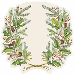 Hester & Cook Wreath Paper Placemats, Set of 12