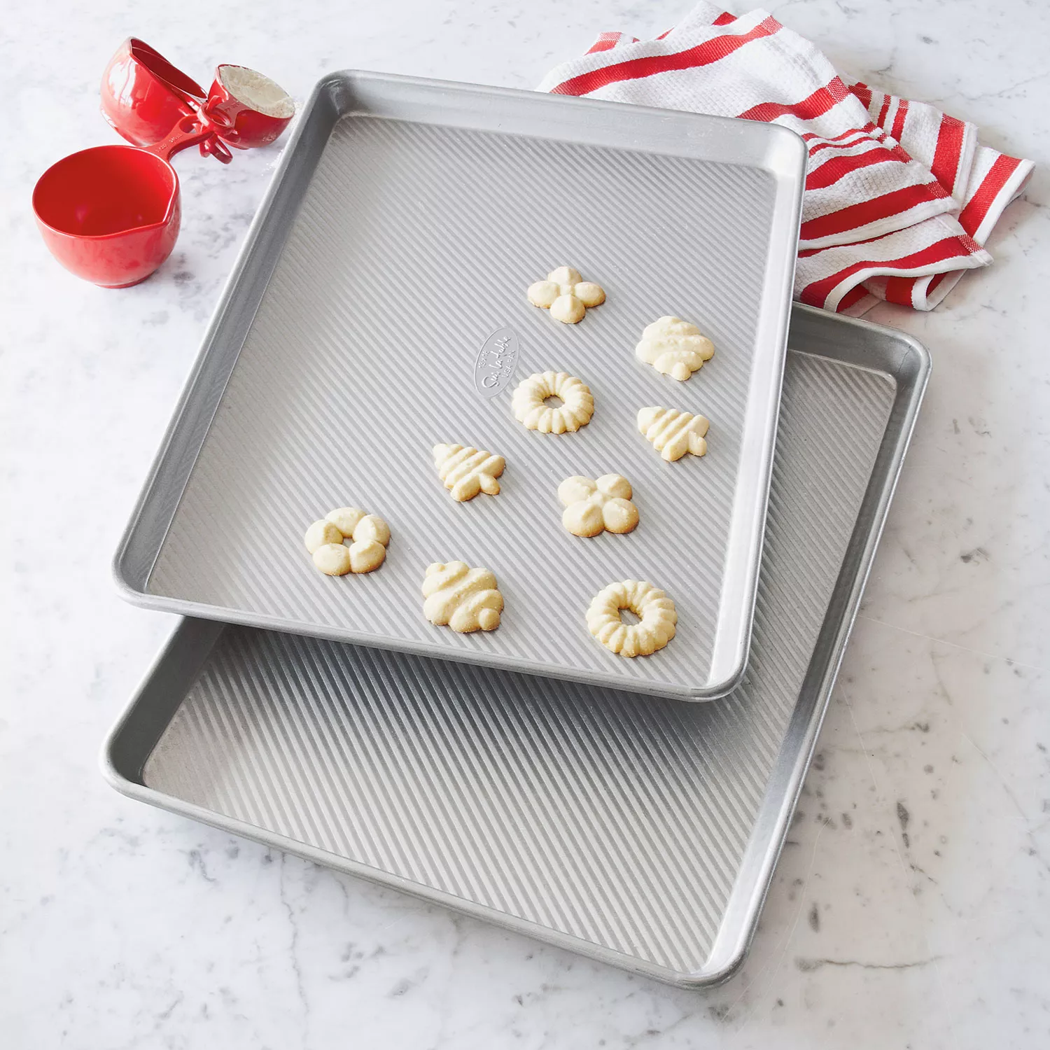 Sur La Table Platinum Pro Half Sheet Pans, Set of 2, 17.25" x 12.25"