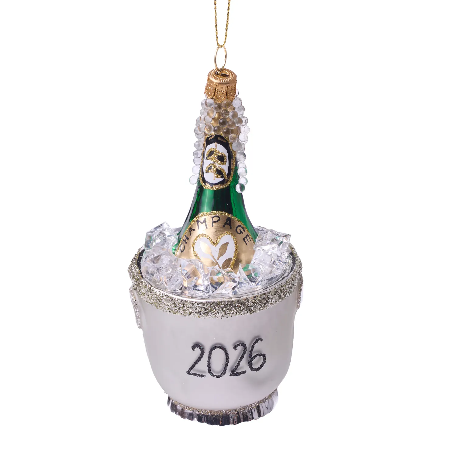 Sur La Table Champagne Over Ice Ornament