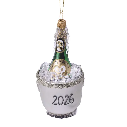 Sur La Table Champagne Over Ice Ornament