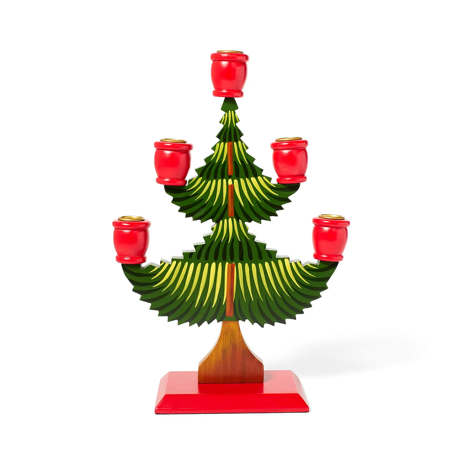 Sur La Table Wooden Tree 5-Piece Taper Holder 