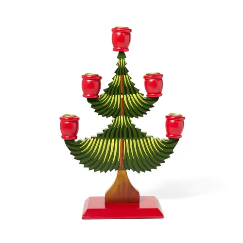 Sur La Table Wooden Tree 5-Piece Taper Holder 