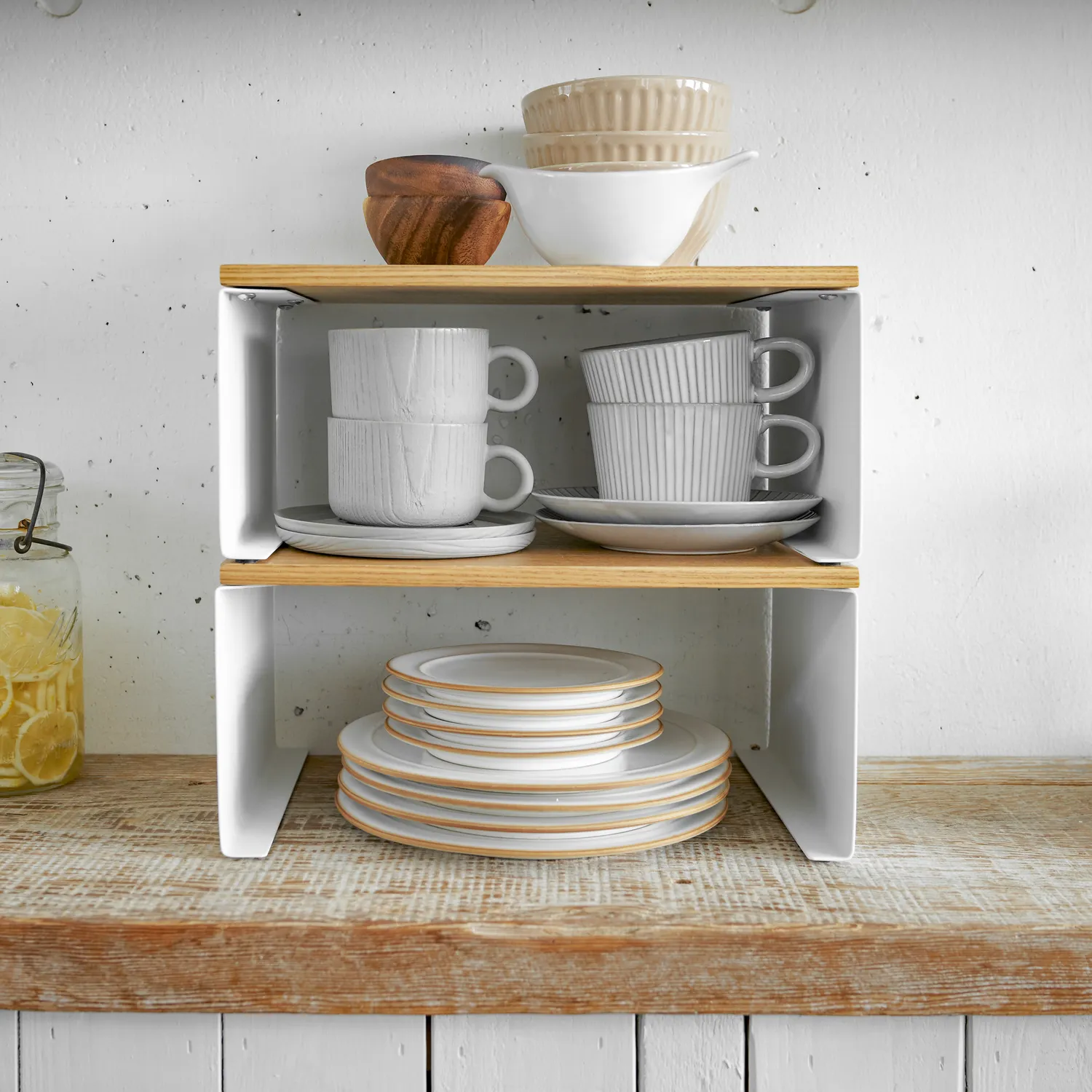 Yamazaki Tosca Steel & Wood Stackable Countertop Shelf