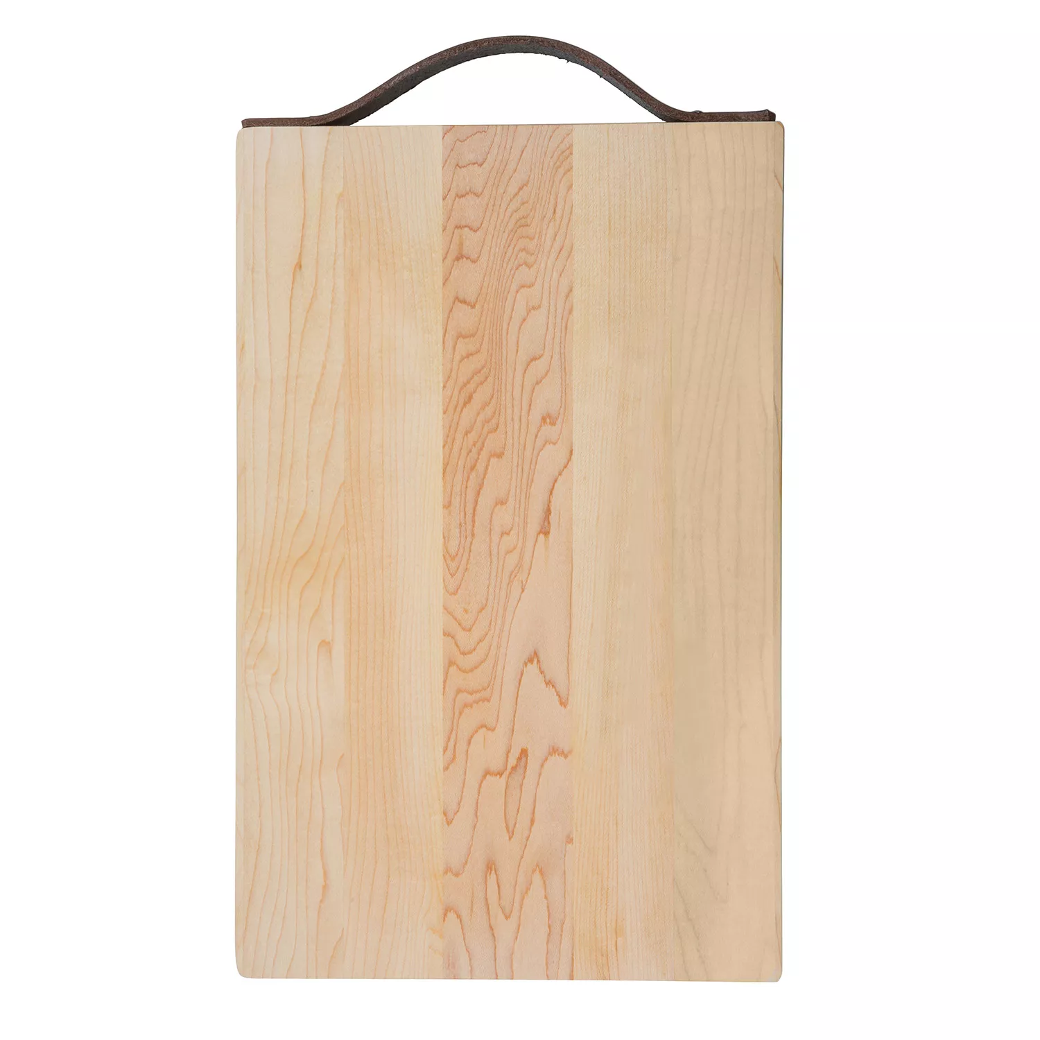J.K. Adams Maple serving Board with Leather Handle, 14" X 9"
