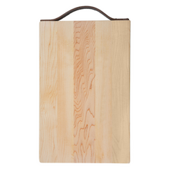 J.K. Adams Maple serving Board with Leather Handle, 14" X 9"