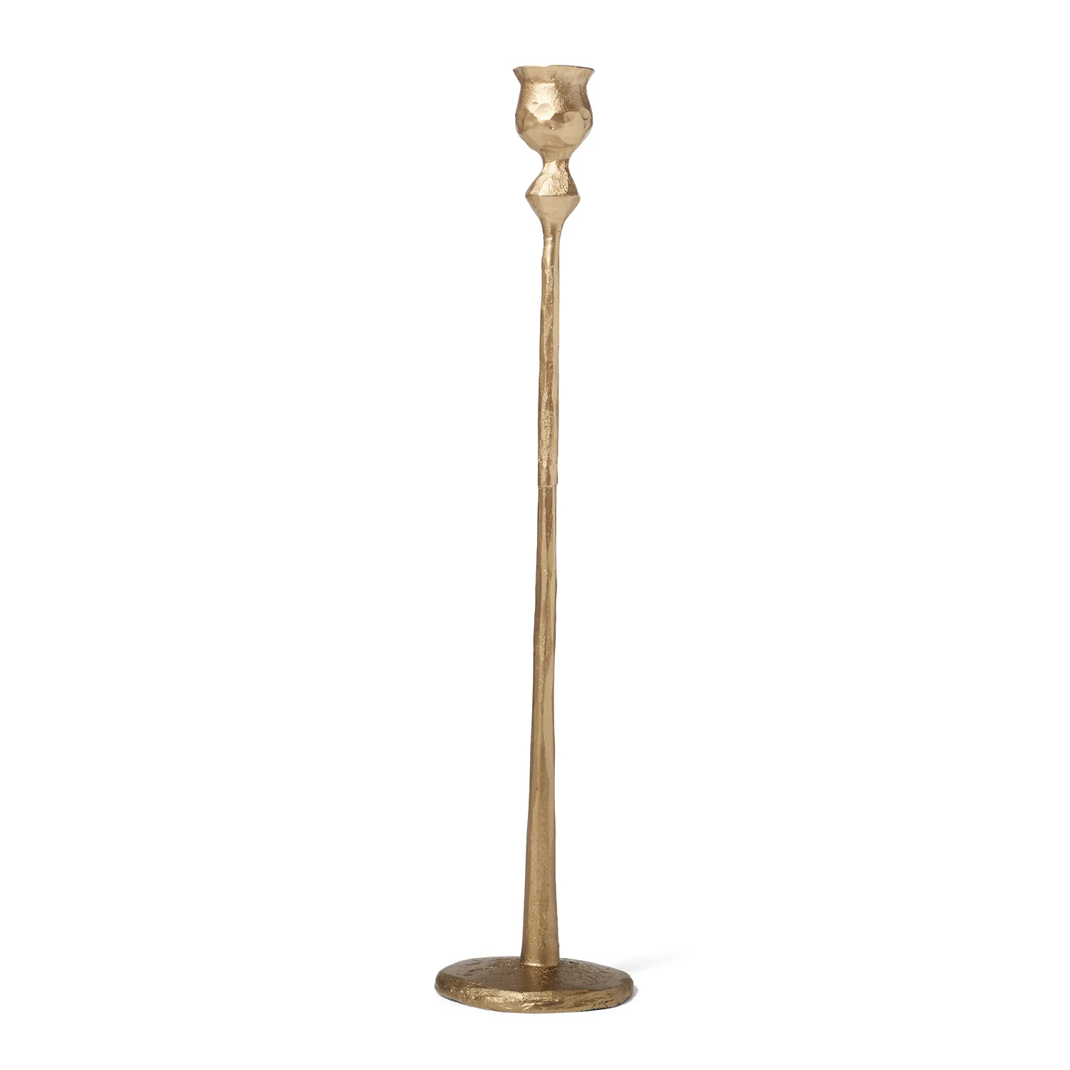 Sur La Table Brushed Gold Iron Forged Taper Candle Holders