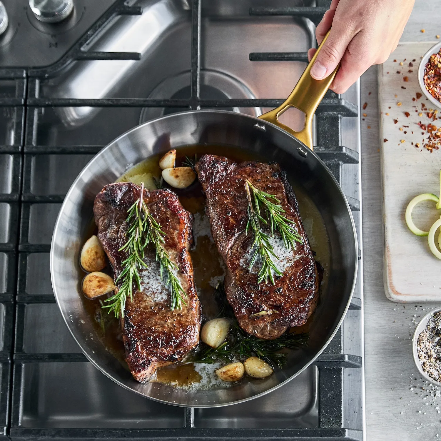 GreenPan Reserve Stainless Steel Set of 2 Skillets, 10" & 12"