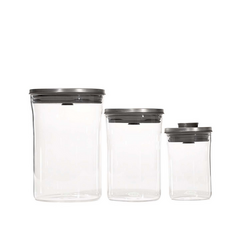 OXO Steel 3-Piece Glass POP Container Set