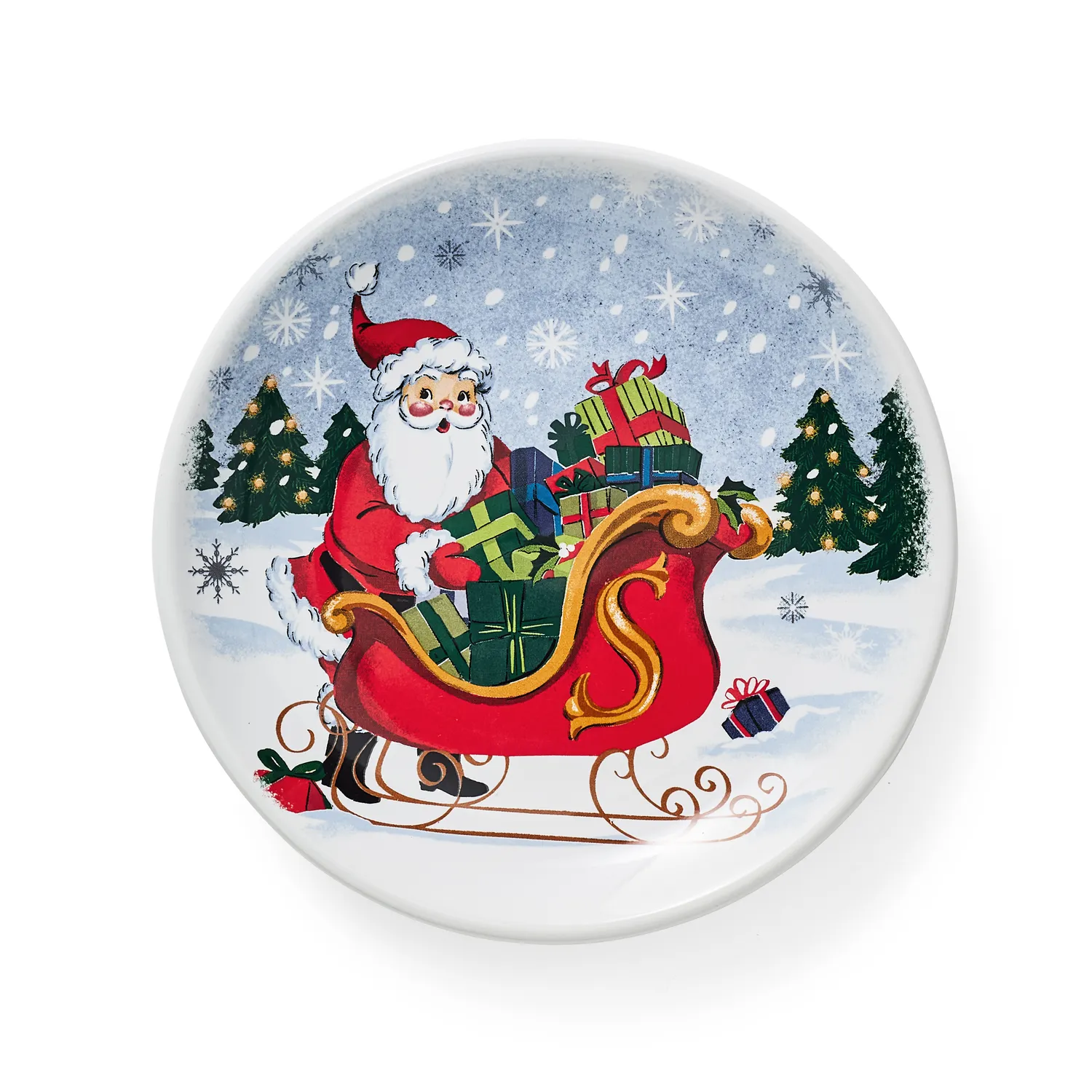 Sur La Table Santa Appetizer Plates, Set of 4