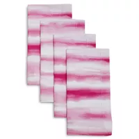 Sur La Table Pink Watercolor Striped Napkins, Set of 4