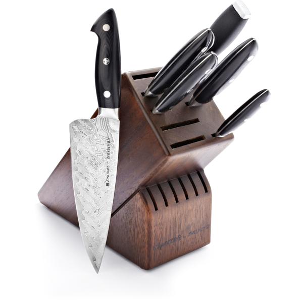 Bob Kramer Stainless Damascus 7-Piece Block Set by Zwilling J.A. Henckels