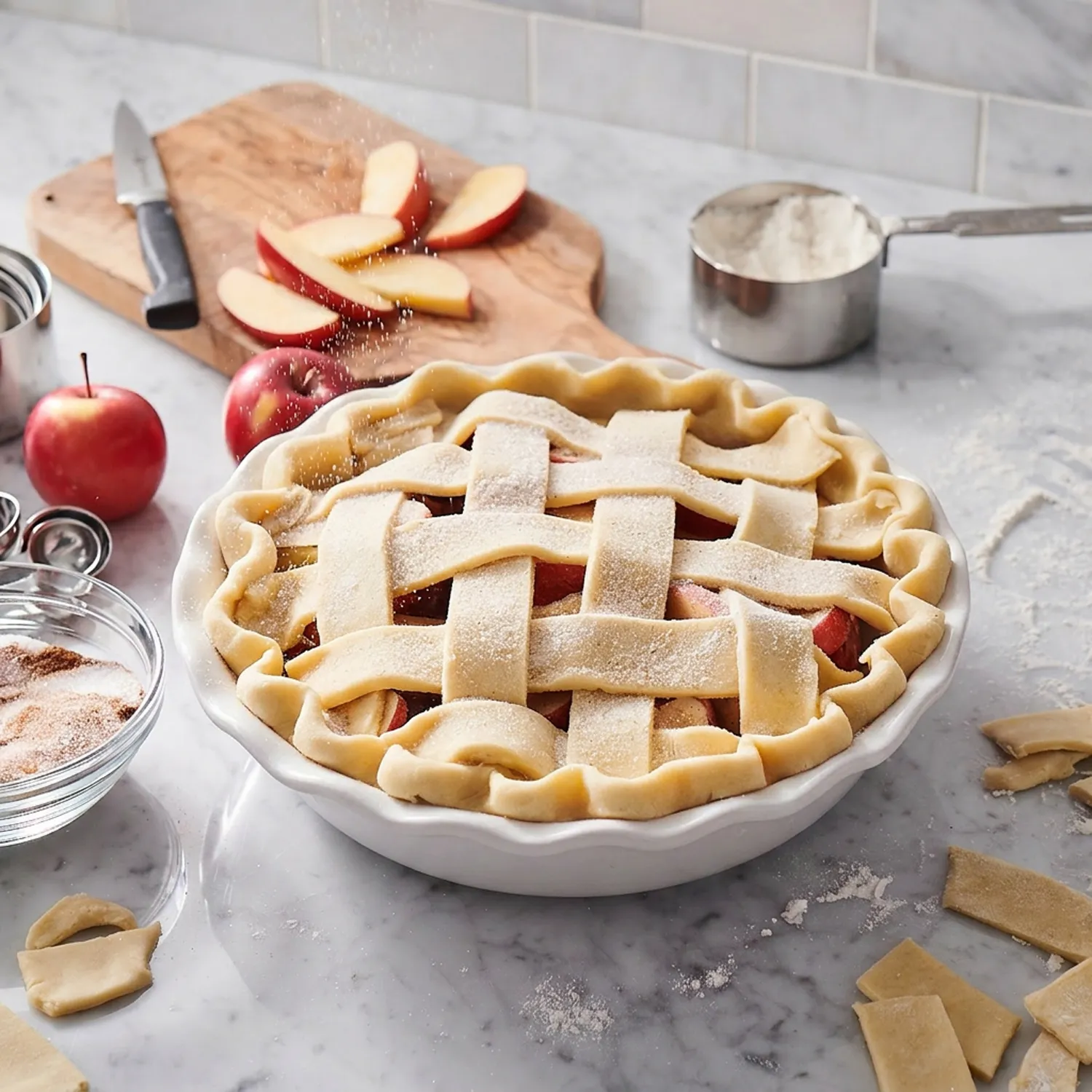 Take & Bake: Salted Caramel Lattice-Top Apple Pie + Pie Dish - image 3
