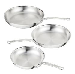 Hestan ProBond Luxe Stainless Steel Set of 3 Skillets, 8.5", 11", & 12.5"
