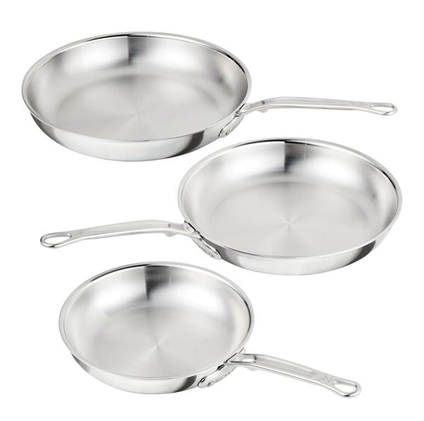 Hestan ProBond Luxe Stainless Steel Set of 3 Skillets, 8.5", 11", & 12.5"