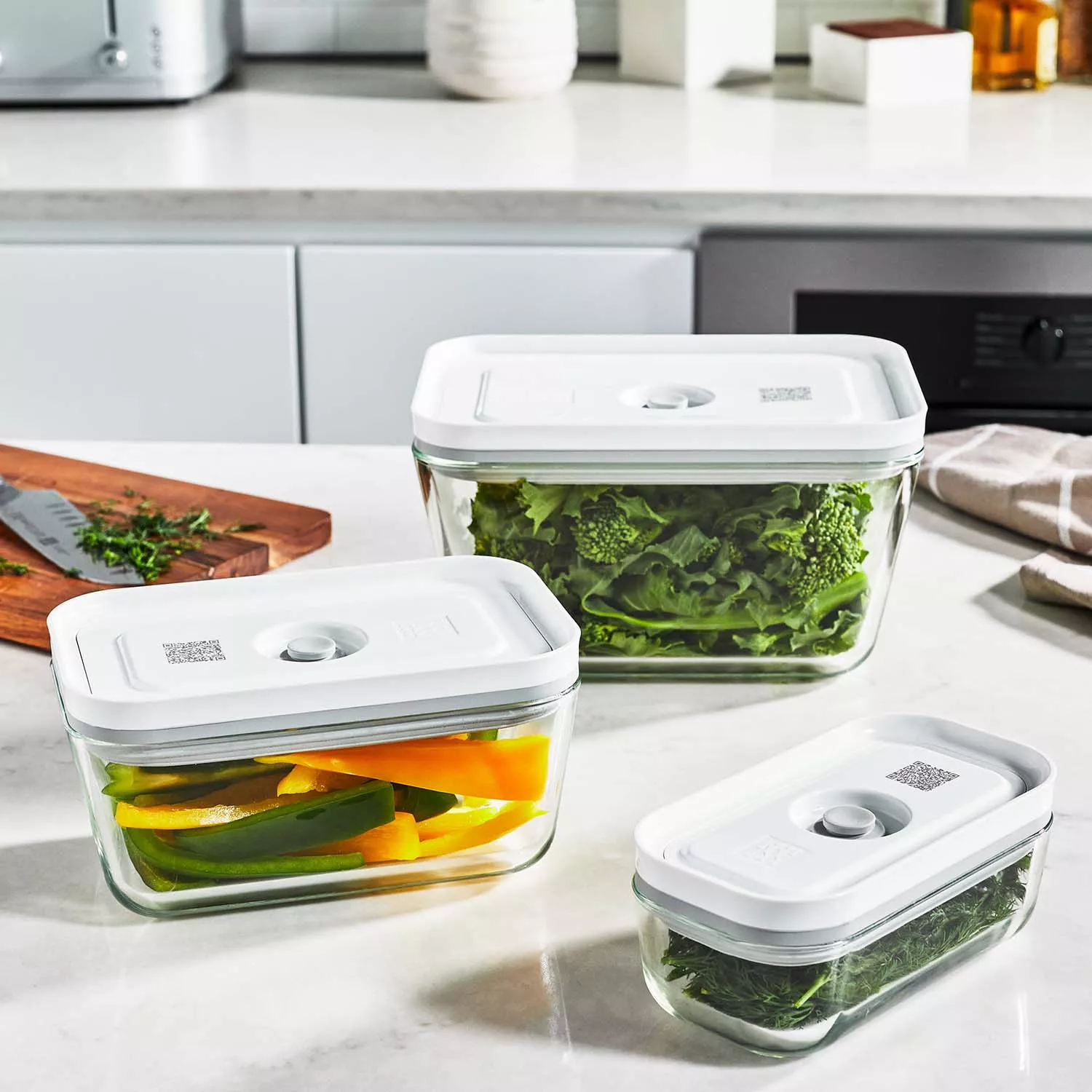 Zwilling Fresh & Save Tall Glass Vacuum Containers, Set of 3