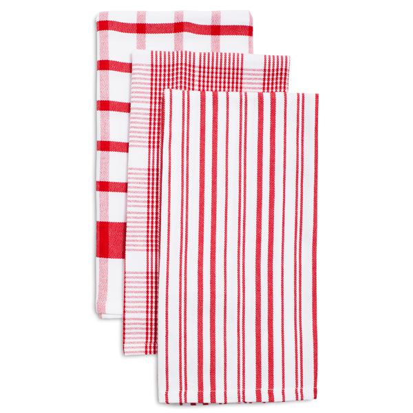 Sur La Table Assorted Twill Kitchen Towels, Set of 3