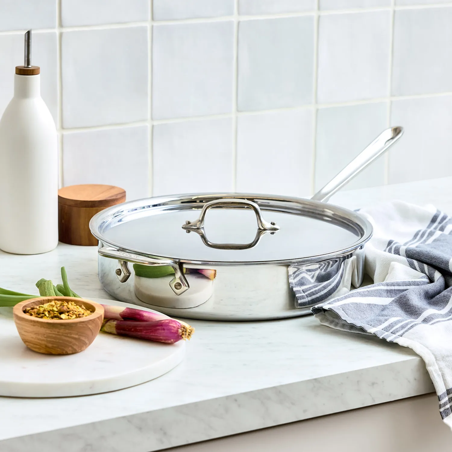 All-Clad D3 Stainless Steel Covered Saut&#233; Pan
