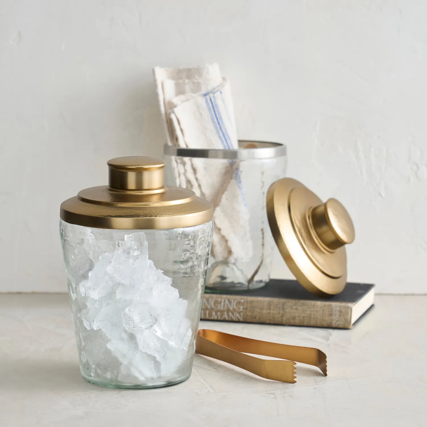 Collective Home Pebble Ice Bucket with Tongs