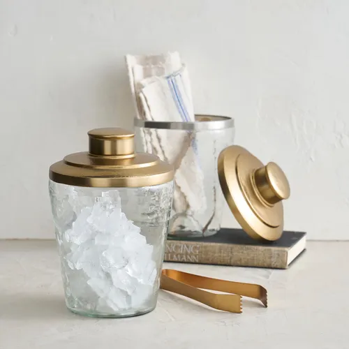 Collective Home Pebble Ice Bucket with Tongs