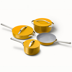 Caraway Ceramic Nonstick 7-Piece Cookware Set with Bonus Storage Cookware 