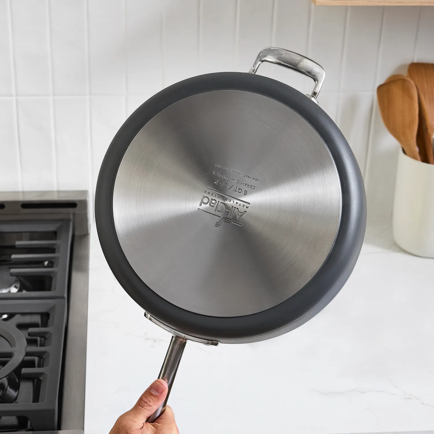 All-Clad HA1 Ceramic Nonstick Sauté Pan with Lid, 6 qt.